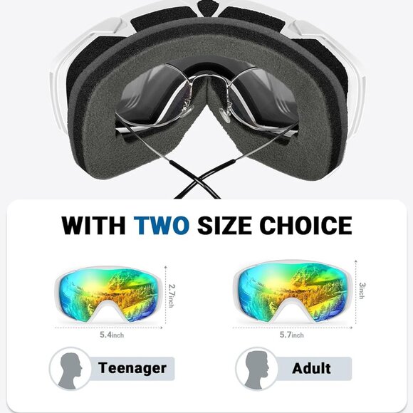 Ski Goggles with Cover Snowboard Snow Goggles OTG Anti-Fog - Picture 3 of 5